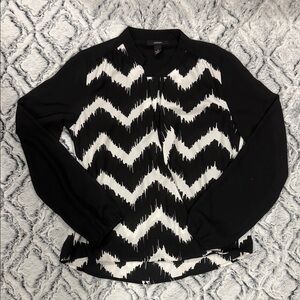 Alfani Black and White Chevron Blouse
